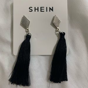 black tassel earrings